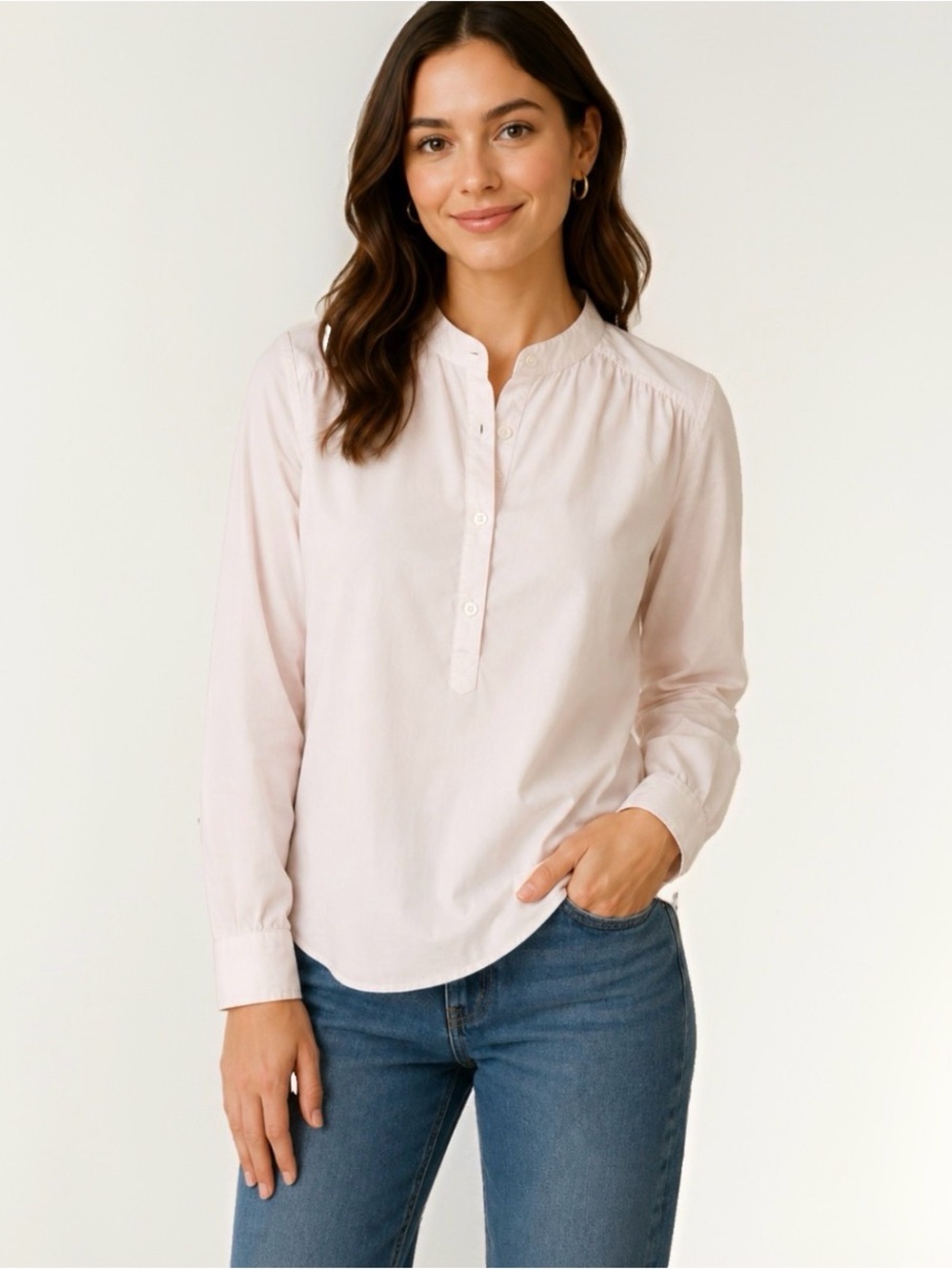 Sarah Alexandra Made in Italy Women’s Size Small Pink Pullover Button Up Cotton